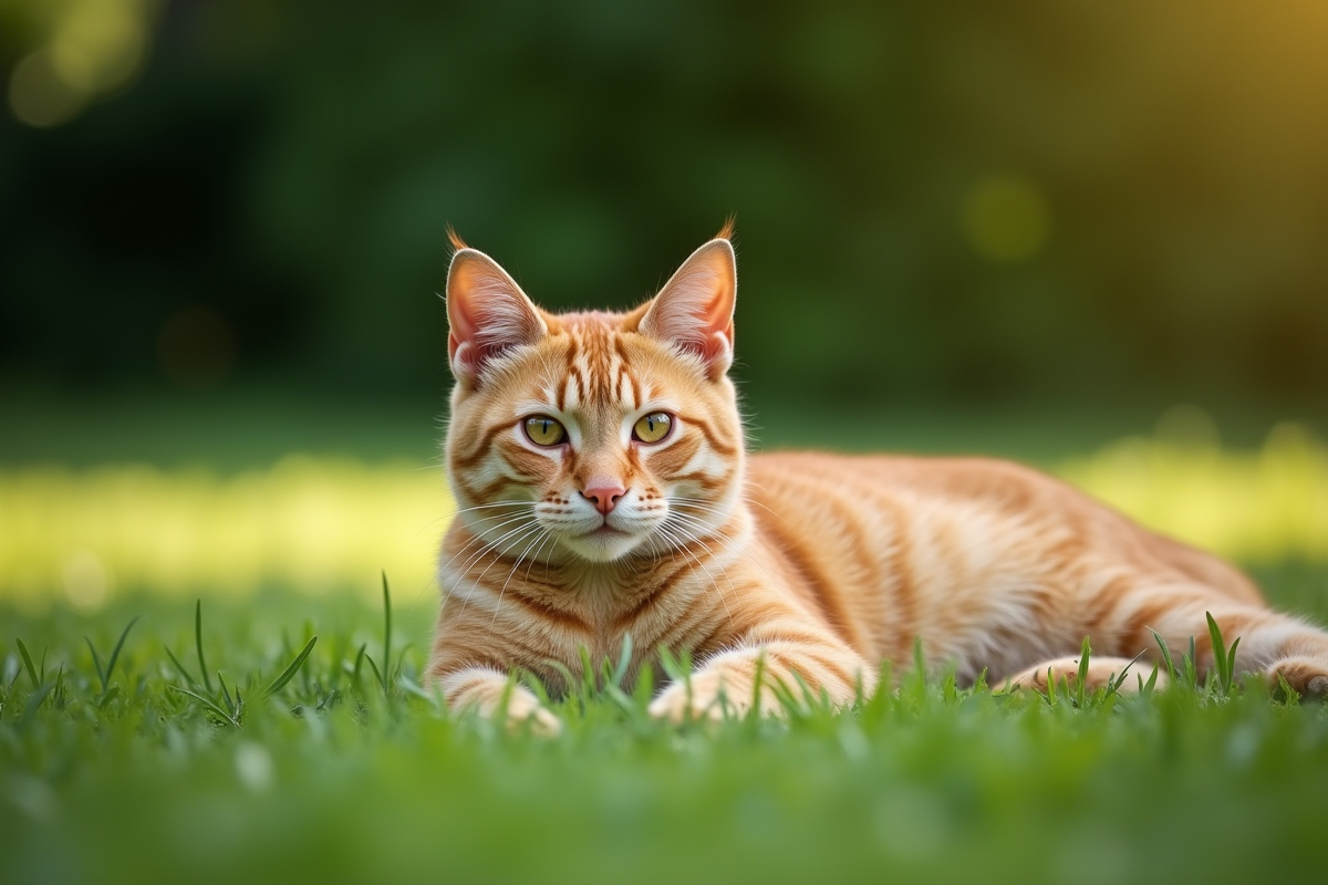Chat beige reposant dans l